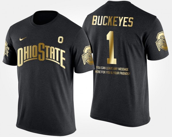 Ohio State Buckeyes Men's #1 Limited Gold Short Sleeve No.1 With Message Black College Football T-Shirt 2404PAKM1